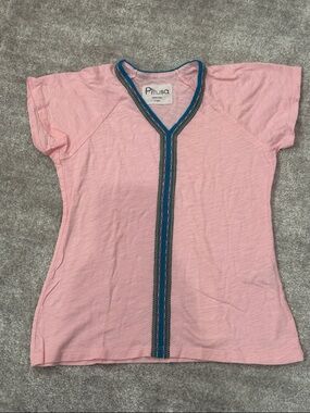 Pitusa Pink Kids Swim Coverup with Teal Trim